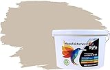 RyFo Colors Bunte Wandfarbe Manufakturweiß Sandbeige 10l - weitere Braun Farbtöne und Größen erhältlich, Deckkraft Klasse 1, Nassabrieb Klasse 1