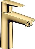 hansgrohe Wasserhahn Talis E (Armatur mit Auslauf Höhe 110 mm), Einhebel-Waschtischmischer ohne Ablaufgarnitur, Polished Gold Optik