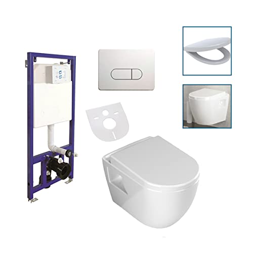 Aloni Wand/Hänge WC Toilette Softclose-Deckel...