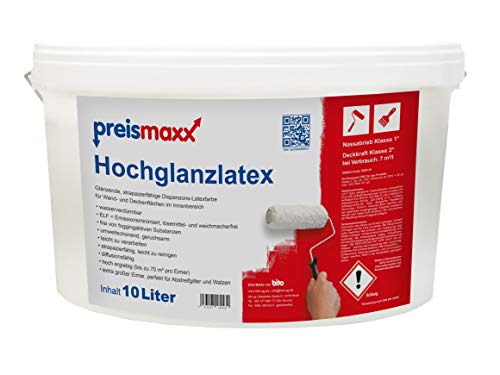 Preismaxx Hochglanzlatex Wandfarbe, abwischbare...