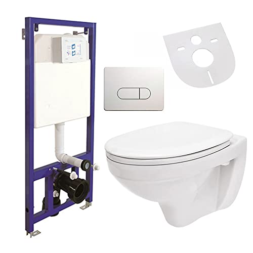 WC-Vorwandelement Wand WC SET WC-Sitz Soft Close...