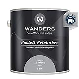 Wanders24® Pastell Erlebnisse (2,5 Liter, Stein) edelmatte Wandfarbe - Feine Farben - in 40 Farbtönen - Wandfarbe Grau - Made in Germany