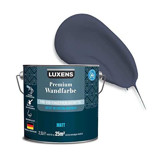 LUXENS - Premium Wandfarbe 2,5 l - Nachtblau -...