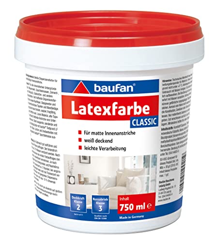 baufan Latex Weiß Classic 750 ml - Latexfarbe …