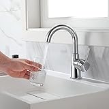 Auralum Einhand-Waschtischarmatur 360° Drehbar Wasserhahn Bad Mischbatterie Badarmatur Kalt-Warmwasser Waschbeckenarmatur für Badezimmer