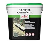 MEM Fix-Fertig-Fugenmörtel, Witterungsbeständig, Anwendungsfertig, Gegen Unkrautbewuchs, Steingrau, 12,5 kg