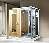 XXL Luxus LED Dampfdusche+Sauna-Kombi Set...