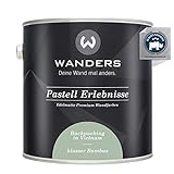 Wanders24® Pastell Erlebnisse (2,5 Liter, blasser Bambus) edelmatte Wandfarbe - Feine Farben - in 40 Farbtönen - Wandfarbe Grau - Made in Germany