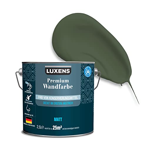 LUXENS - Premium Wandfarbe 2,5 l - Tannengrün -...