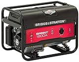 Briggs & Stratton SPRINT 1200W tragbarer Stromerzeuger, Generator, Benzin – 900 W Betriebsleistung/1125 W Startleistung, Schwraz, 030670