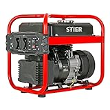 STIER Stromerzeuger SNS-200, Strom Generator, 10l Tankvolumen, 23 kg, Stromerezuger leise mit 65 dB(A), 4-Takt Motor, Inverter Stromaggregat, mit Ölsensor, Laufzeit bis zu 10 Stunden, max. 2000 W
