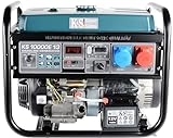 Könner & Söhnen KS 10000E-1/3 - Power Generator 18 HP, 4-Stroke Petrol Engine mit E-Start, VTS System, Automatic Voltage Regulator, 1x16A (400V), 1x32A (230V) Generator