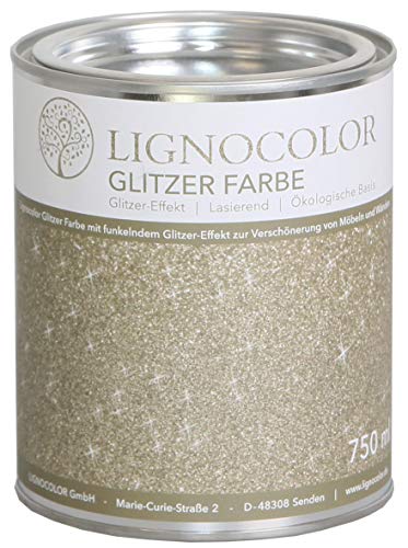 Lignocolor Glitzer Farbe (750 ml, Sand) Möbel und...