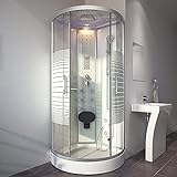 HOME DELUXE - Komplettdusche WHITE PEARL - Maße 100 x 100 cm - inkl. Regendusche, Radio und Zubehör I Fertigdusche, Dusche, Duschtempel