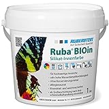 Ruberstein® Ruba BIOin, Silikatfarbe innen, 1l, weiß, für Allergiker, Anti-Schimmelfarbe