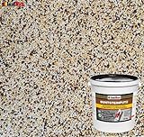 Isolbau Buntsteinputz - Mosaikputz für innen & außen - Frostsicher, wasserfest, stoßfest - BP50 (Weiß, Gelb, Braun, Schwarz), 25 kg